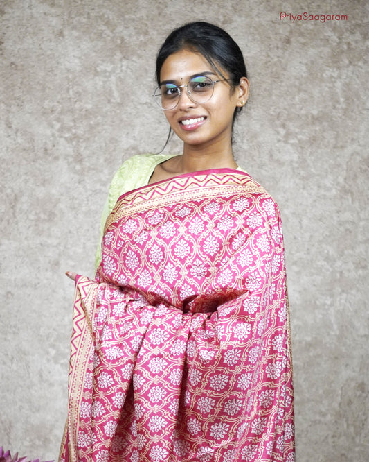 Pink Butter Tussar Silk - PB3035