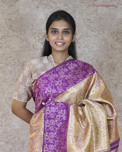 Trombone Beige Contrast Kanchipuram - M2857