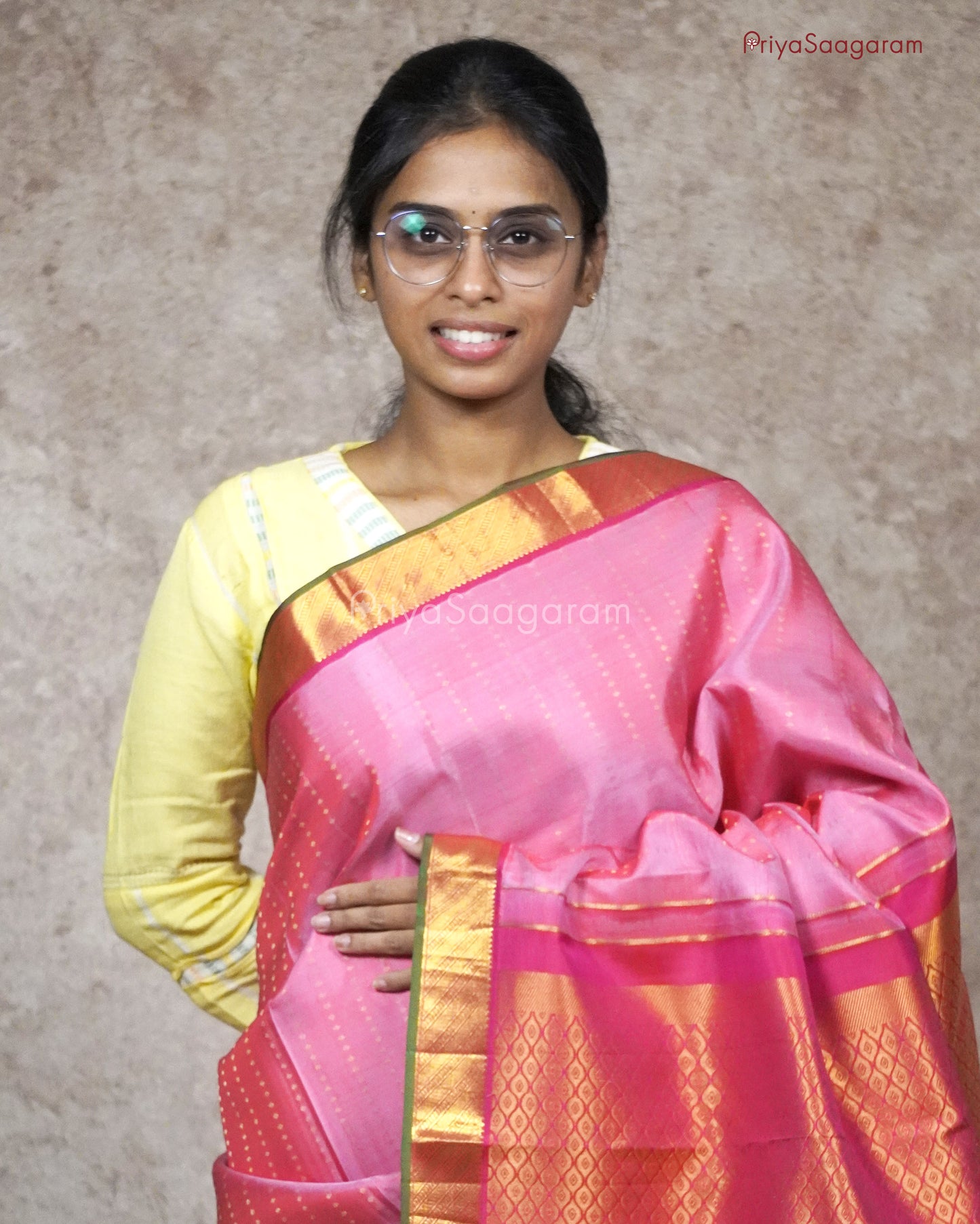 Lotus Pink Pure Kanchipuram Silk - K7010