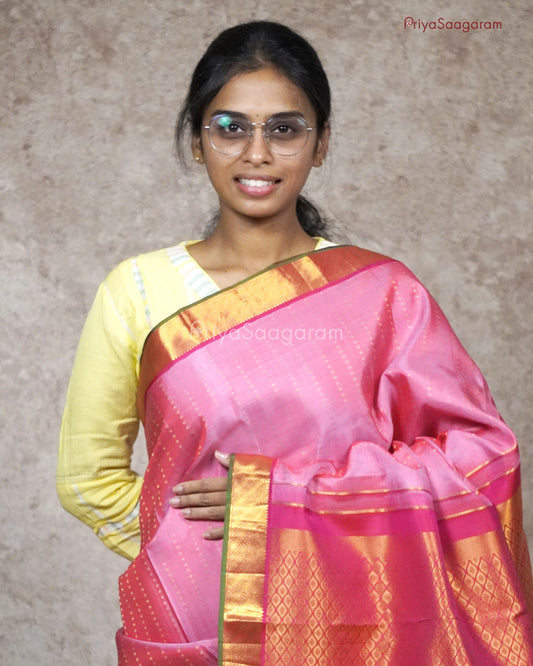 Lotus Pink Pure Kanchipuram Silk - K7010