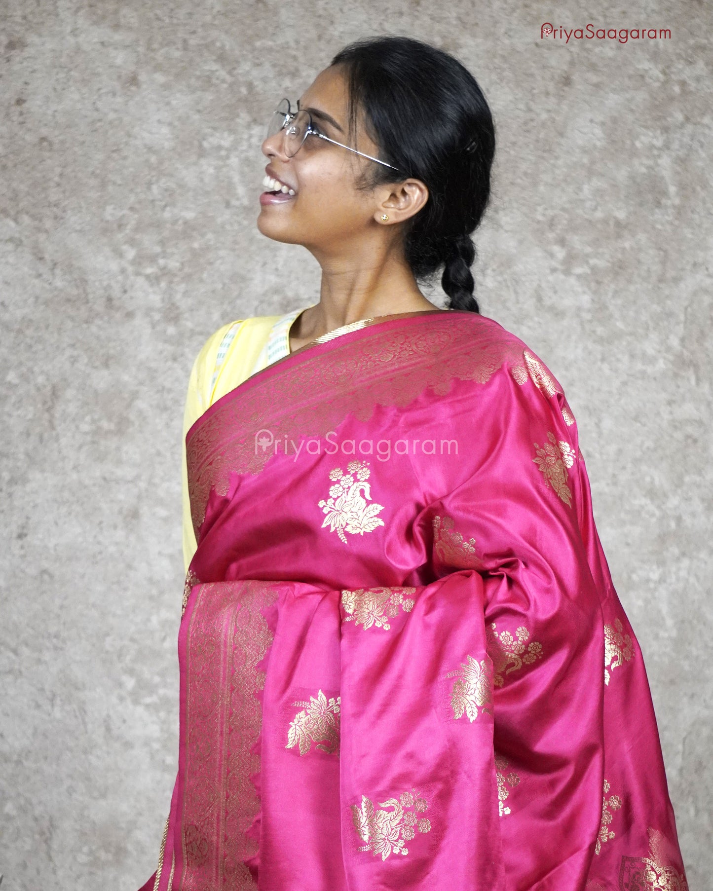 Candy Pink Dola Banaras Silk - PC83