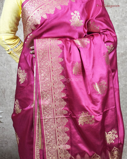 Candy Pink Dola Banaras Silk - PC83