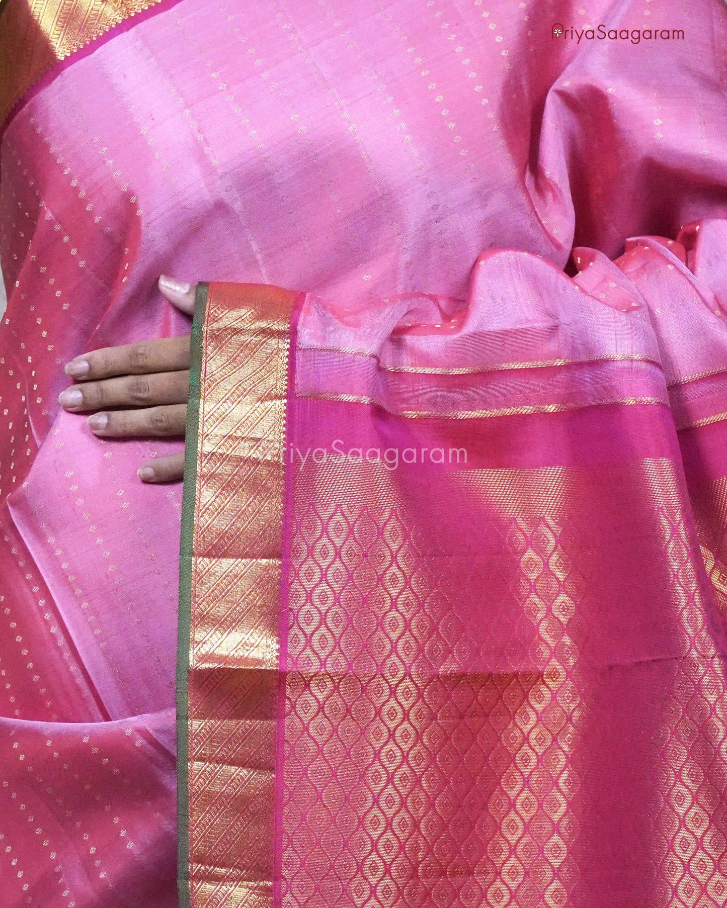 Lotus Pink Pure Kanchipuram Silk - K7010