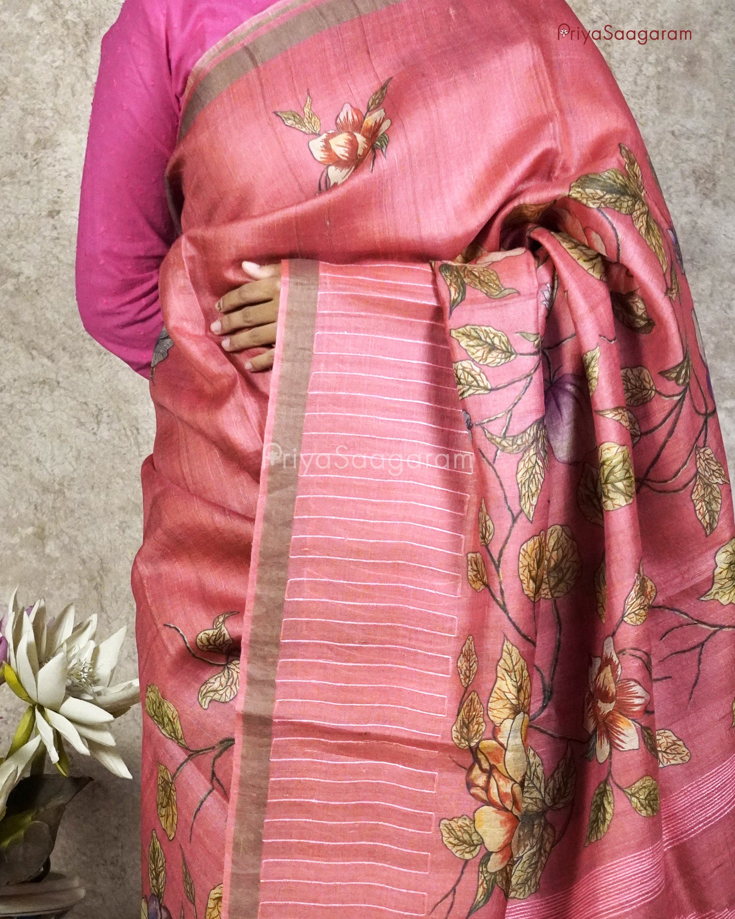 Melon Pink Tussar - PC120