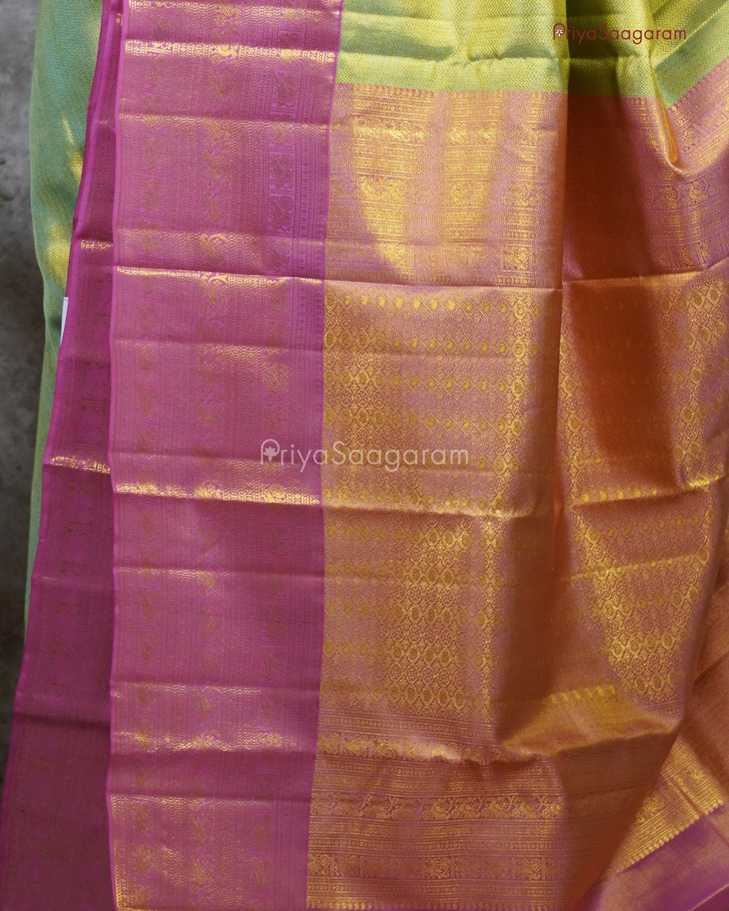 Shimmer Gold Green Kanchipuram - M2872